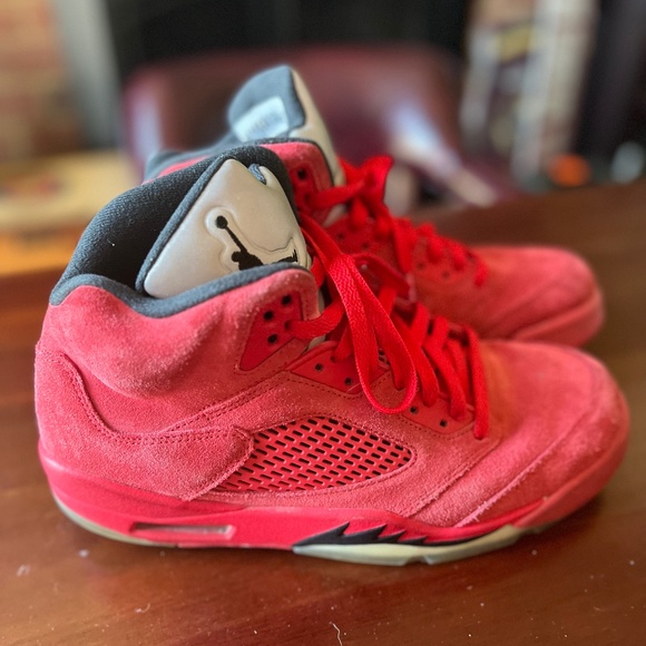 Jordan Shoes Vintage Air Jordan 5 Retro Red Suede Mens Size 95